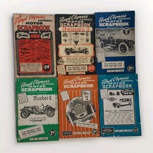 Floyd Clymer's Historical Motor Scrapbook Books - Set of 6 - #2, 3, 5, 6, 7, 8